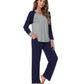 WiWi Womens Bamboo Long Sleeve Pajama Set