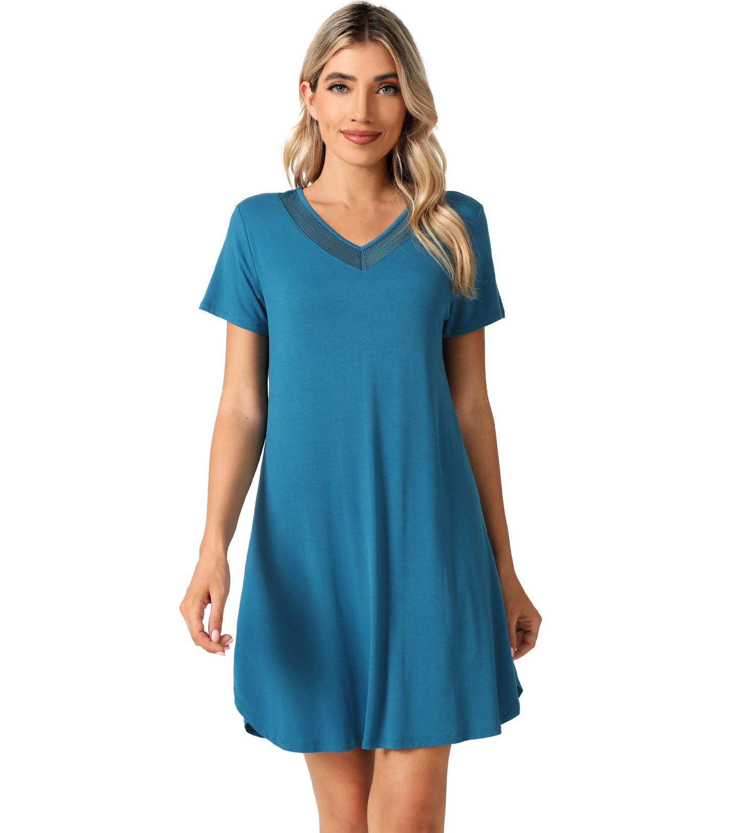 WiWi Bamboo Short Sleeve Nightgowns for Women