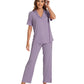 WiWi Womens Pajamas Set Soft Button Down Sleepwear