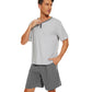 WiWi Men's Bamboo Pajama Sets Short Sleeve Tops and Shorts