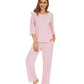 WiWi Bamboo Pajamas for Women Soft 3/4 Sleeve Sleepwear Casual Pj Set