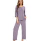 WiWi Bamboo Pajamas for Women Soft 3/4 Sleeve Sleepwear Casual Pj Set