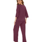 WiWi Bamboo Pajamas for Women Soft 3/4 Sleeve Sleepwear Casual Pj Set