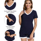 WiWi Bamboo Pajamas Set for Women Short Sets Summer Plus Size