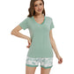 WiWi Bamboo Pajamas Set for Women Short Sets Summer Plus Size