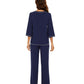 WiWi Women's Bamboo Pajama Sets Soft Loose Comfy Top with Pants