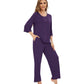 WiWi Bamboo Pajamas for Women Soft 3/4 Sleeve Sleepwear Casual Pj Set