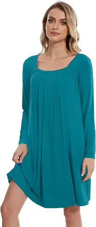 WiWi Nightgowns for Women Soft Short Sleeve Sleep Nightgown Viscose from Bamboo Night Shirt Sleepwear S-XXL