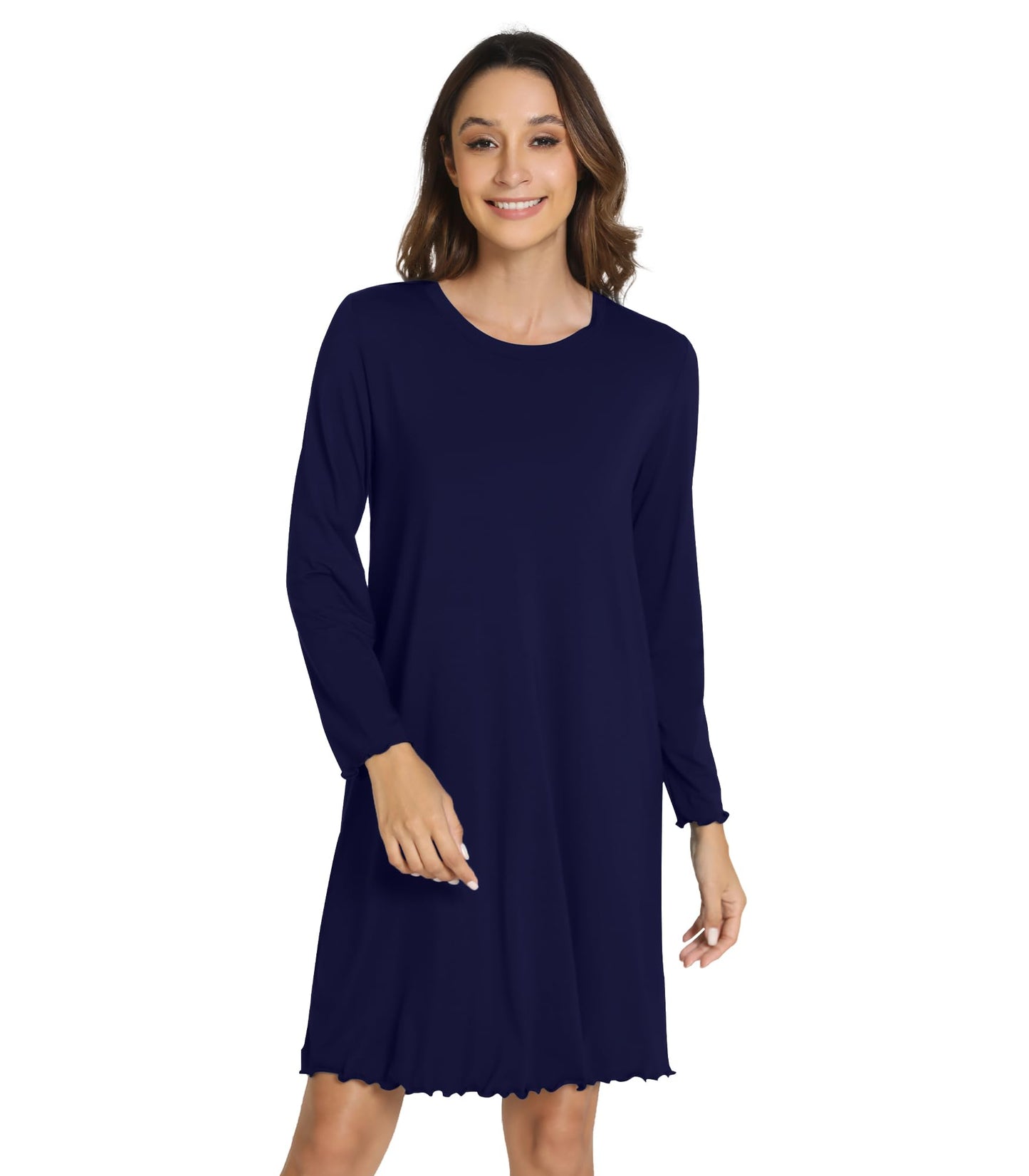 WiWi Nightgowns for Women Soft Long Sleeve Nightshirts