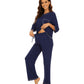 WiWi Women's Bamboo Pajama Sets Soft Loose Comfy Top with Pants