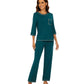 WiWi Women's Bamboo Pajama Sets Soft Loose Comfy Top with Pants