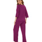 WiWi Bamboo Pajamas for Women Soft 3/4 Sleeve Sleepwear Casual Pj Set