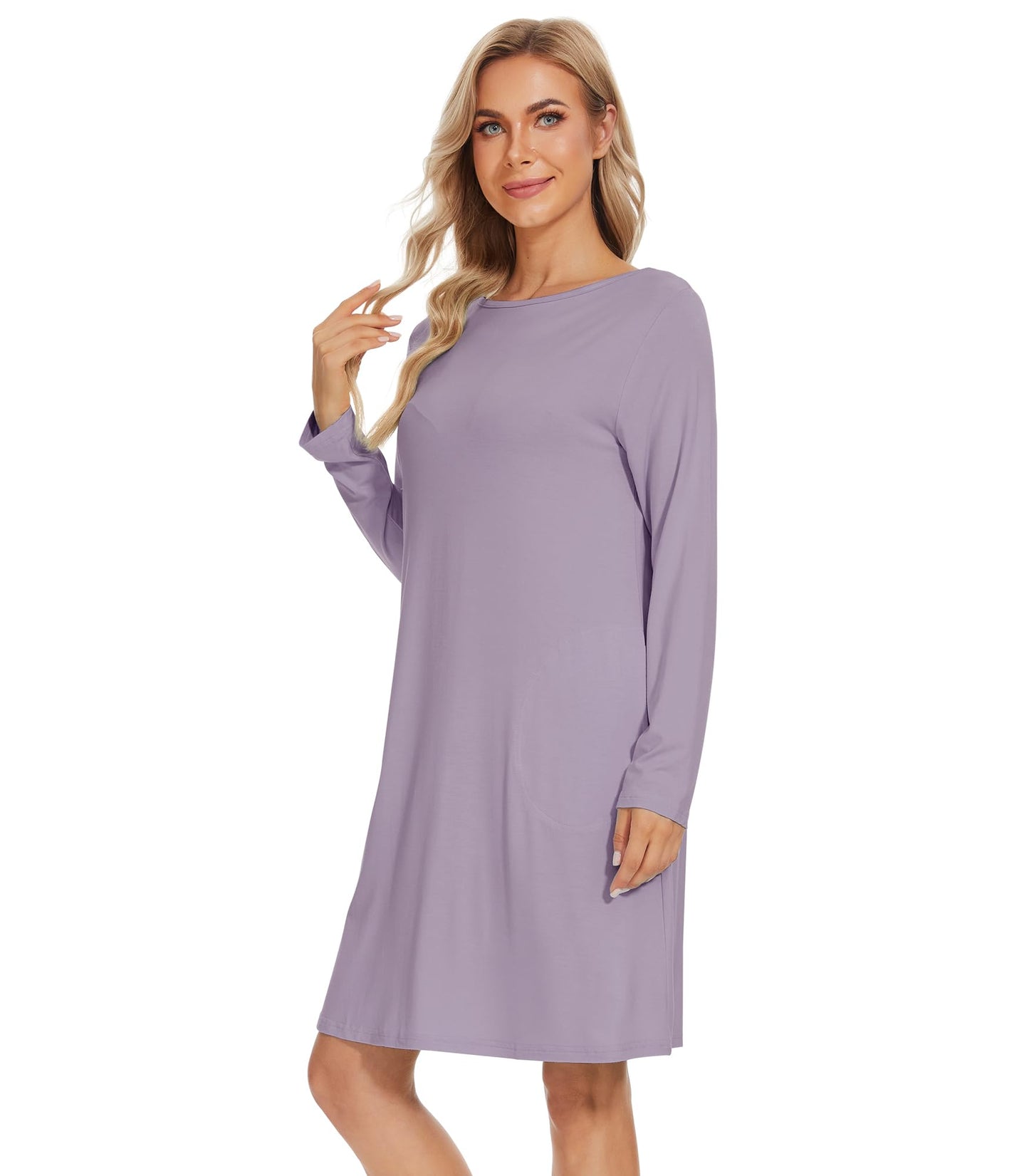 WiWi Bamboo Nightgowns for Women Lightweight Sleepwear Soft Sleep Shirt