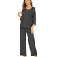 WiWi Bamboo Pajamas for Women Soft 3/4 Sleeve Sleepwear Casual Pj Set