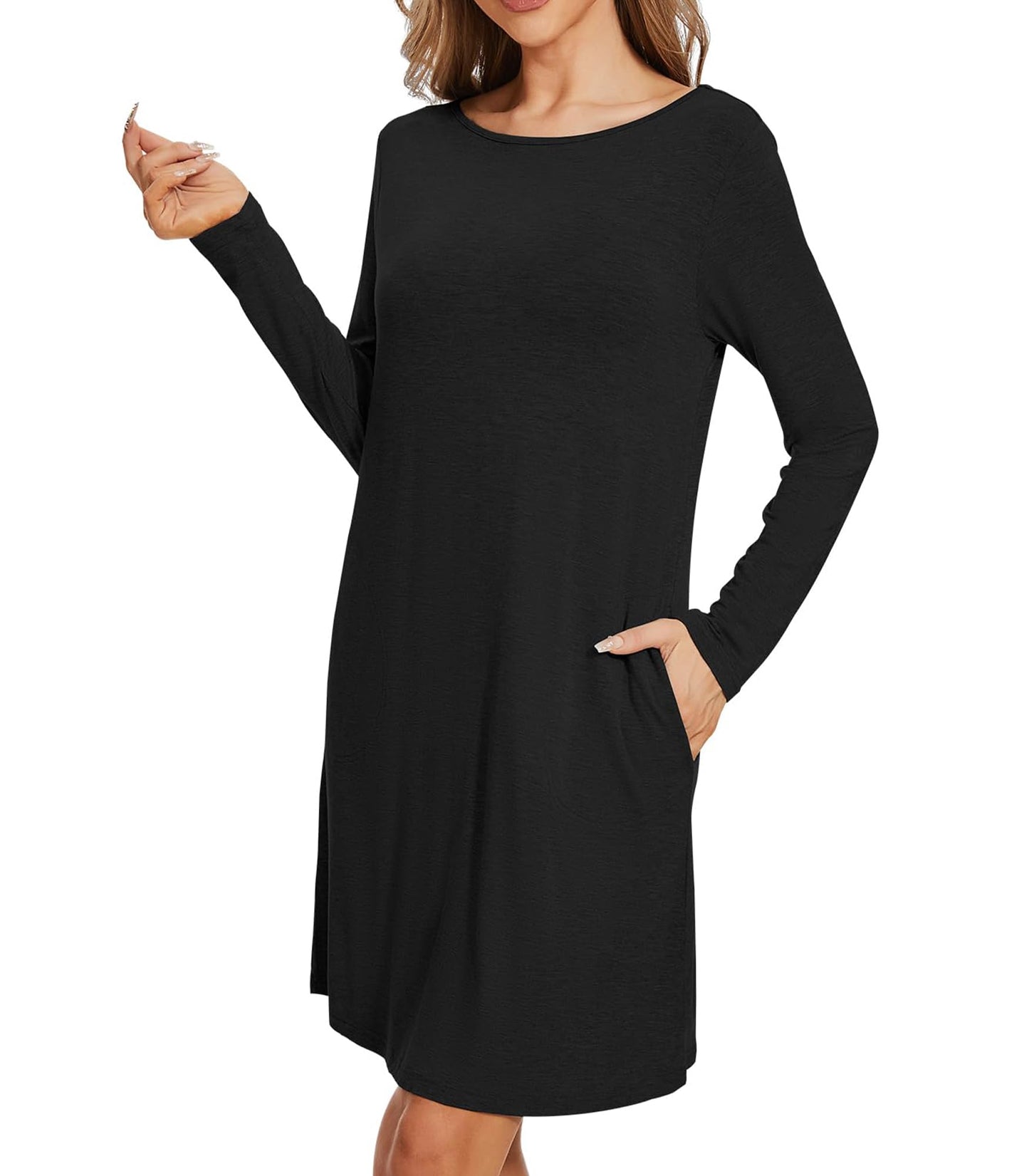WiWi Bamboo Nightgowns for Women Lightweight Sleepwear Soft Sleep Shirt