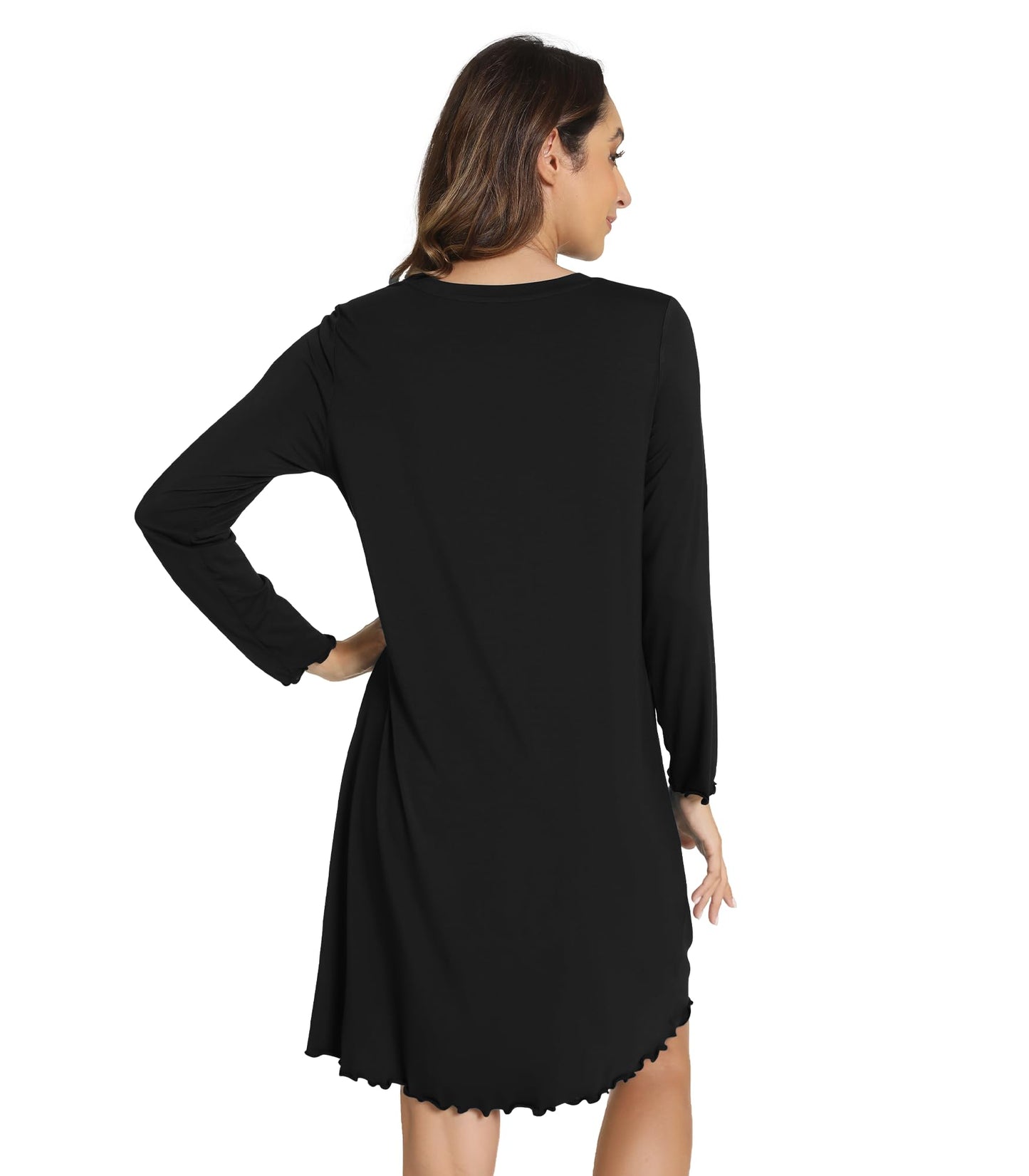 WiWi Nightgowns for Women Soft Long Sleeve Nightshirts