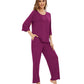 WiWi Bamboo Pajamas for Women Soft 3/4 Sleeve Sleepwear Casual Pj Set
