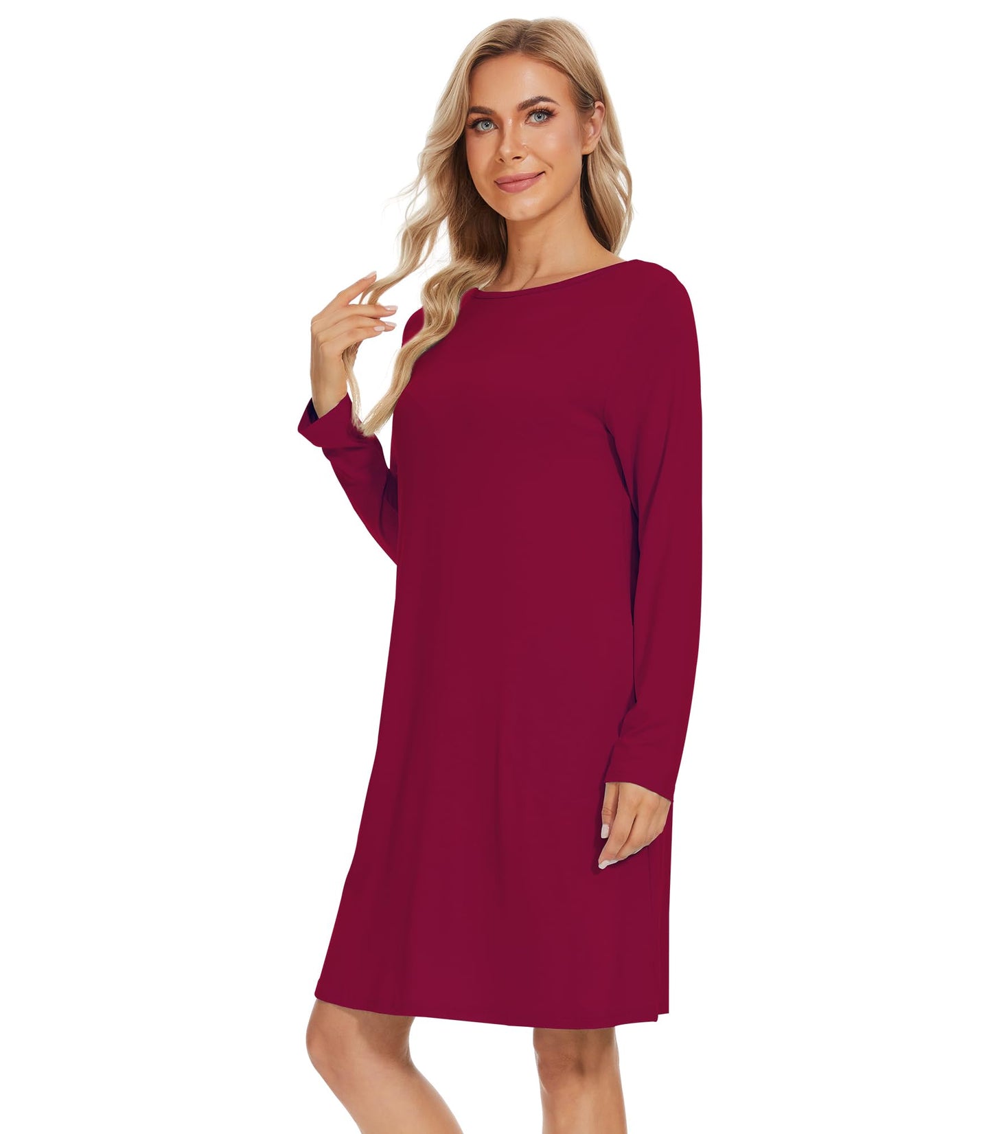 WiWi Bamboo Nightgowns for Women Lightweight Sleepwear Soft Sleep Shirt