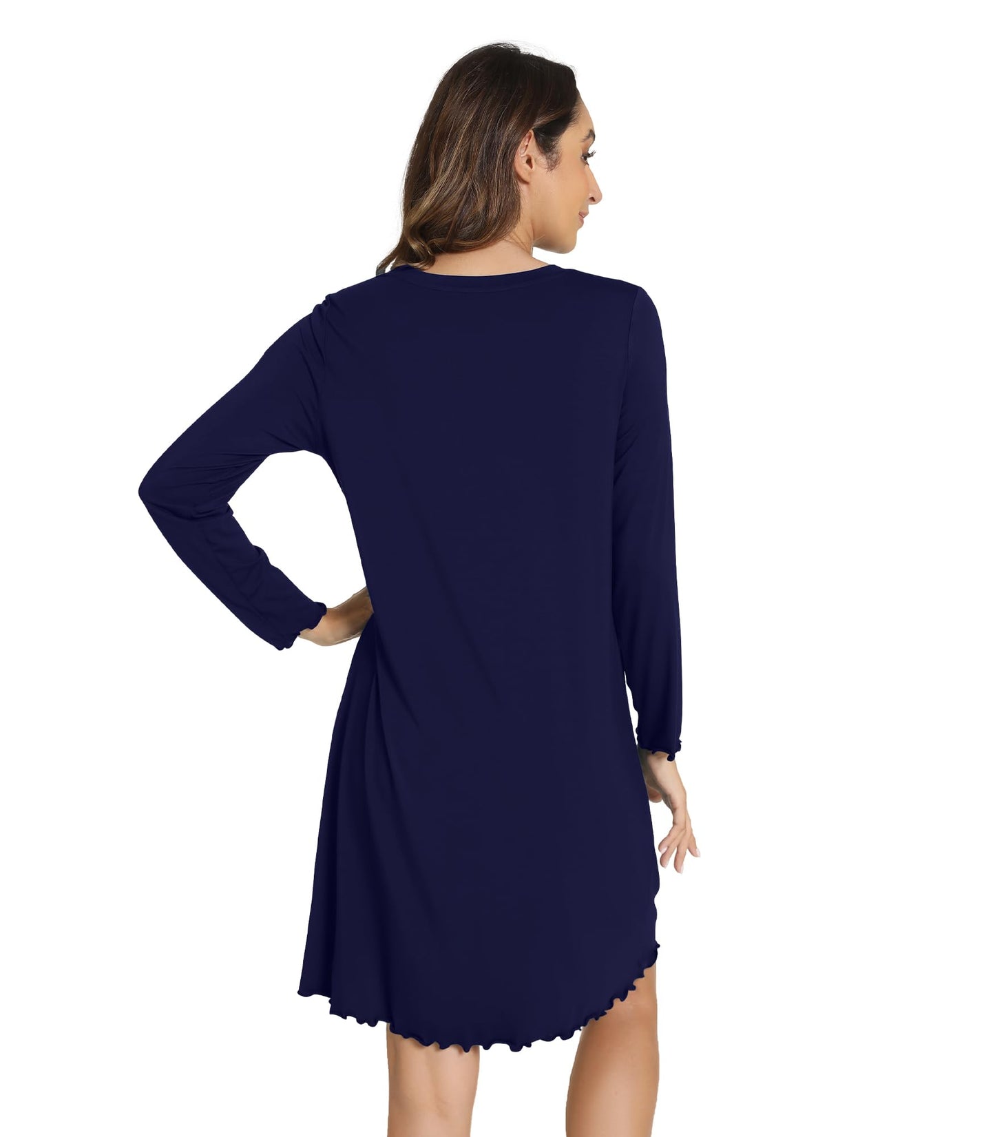WiWi Nightgowns for Women Soft Long Sleeve Nightshirts