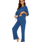WiWi Women's Bamboo Pajama Sets Soft Loose Comfy Top with Pants