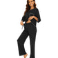 WiWi Women's Bamboo Pajama Sets Soft Loose Comfy Top with Pants