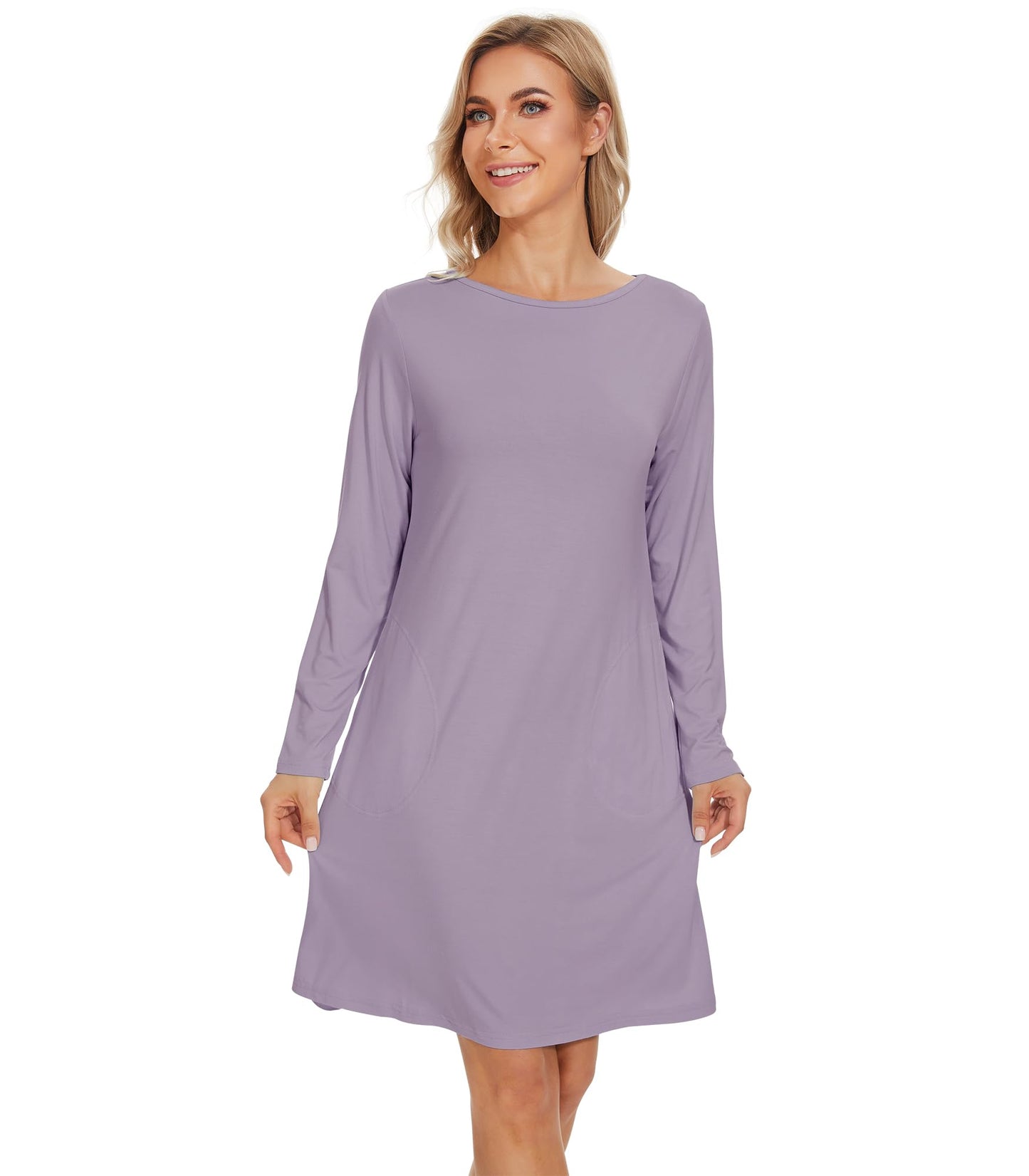 WiWi Bamboo Nightgowns for Women Lightweight Sleepwear Soft Sleep Shirt