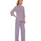 WiWi Women's Bamboo Pajama Sets Soft Loose Comfy Top with Pants