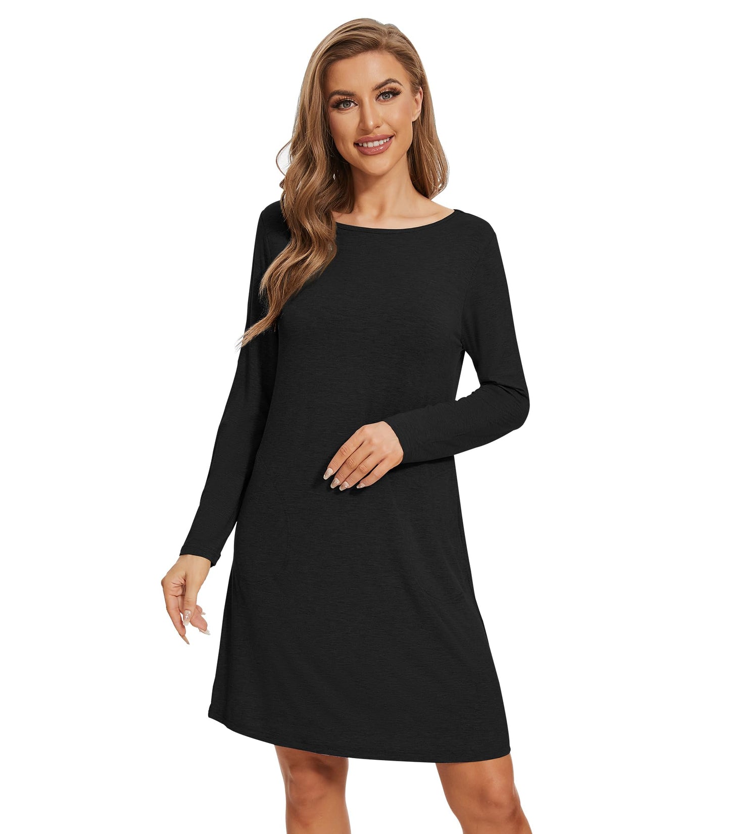 WiWi Bamboo Nightgowns for Women Lightweight Sleepwear Soft Sleep Shirt