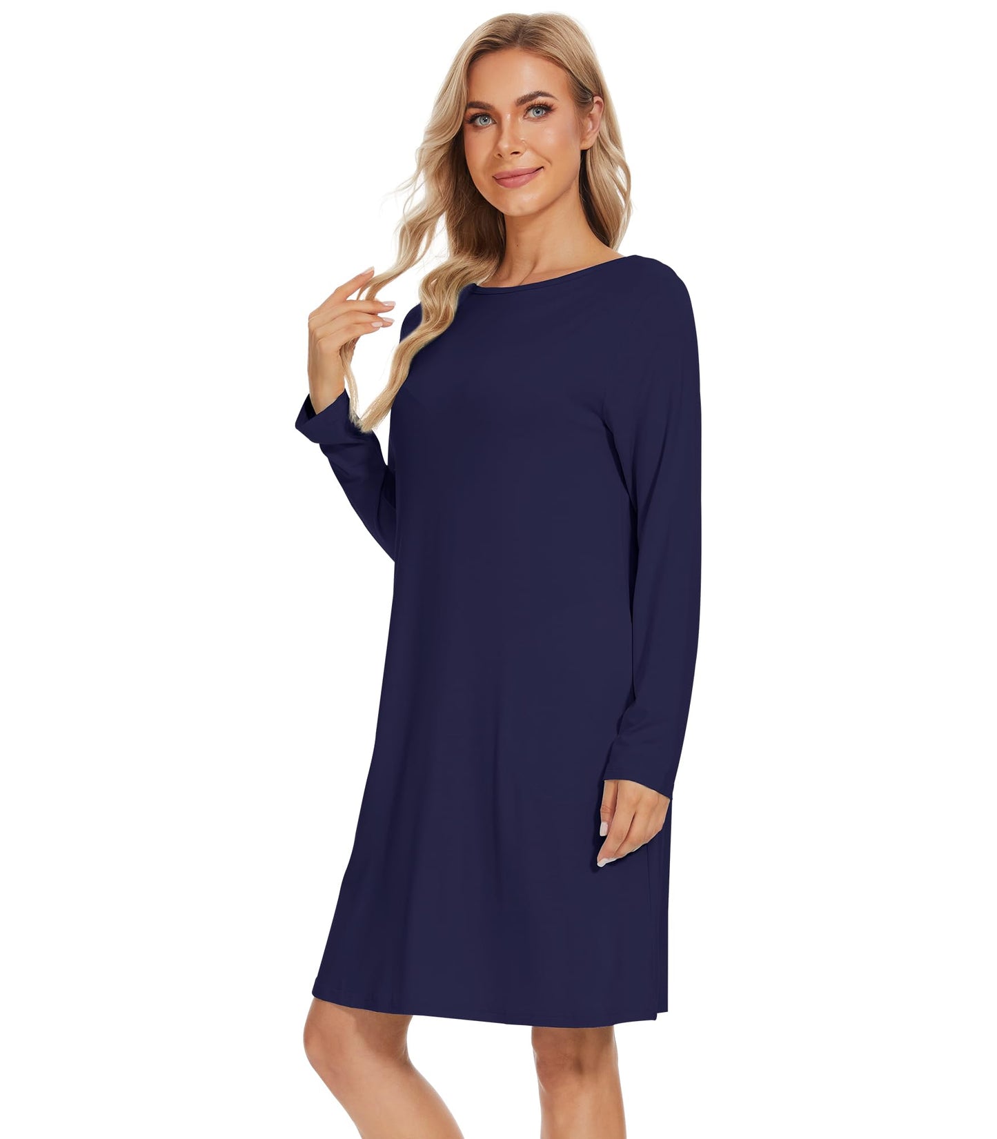 WiWi Bamboo Nightgowns for Women Lightweight Sleepwear Soft Sleep Shirt