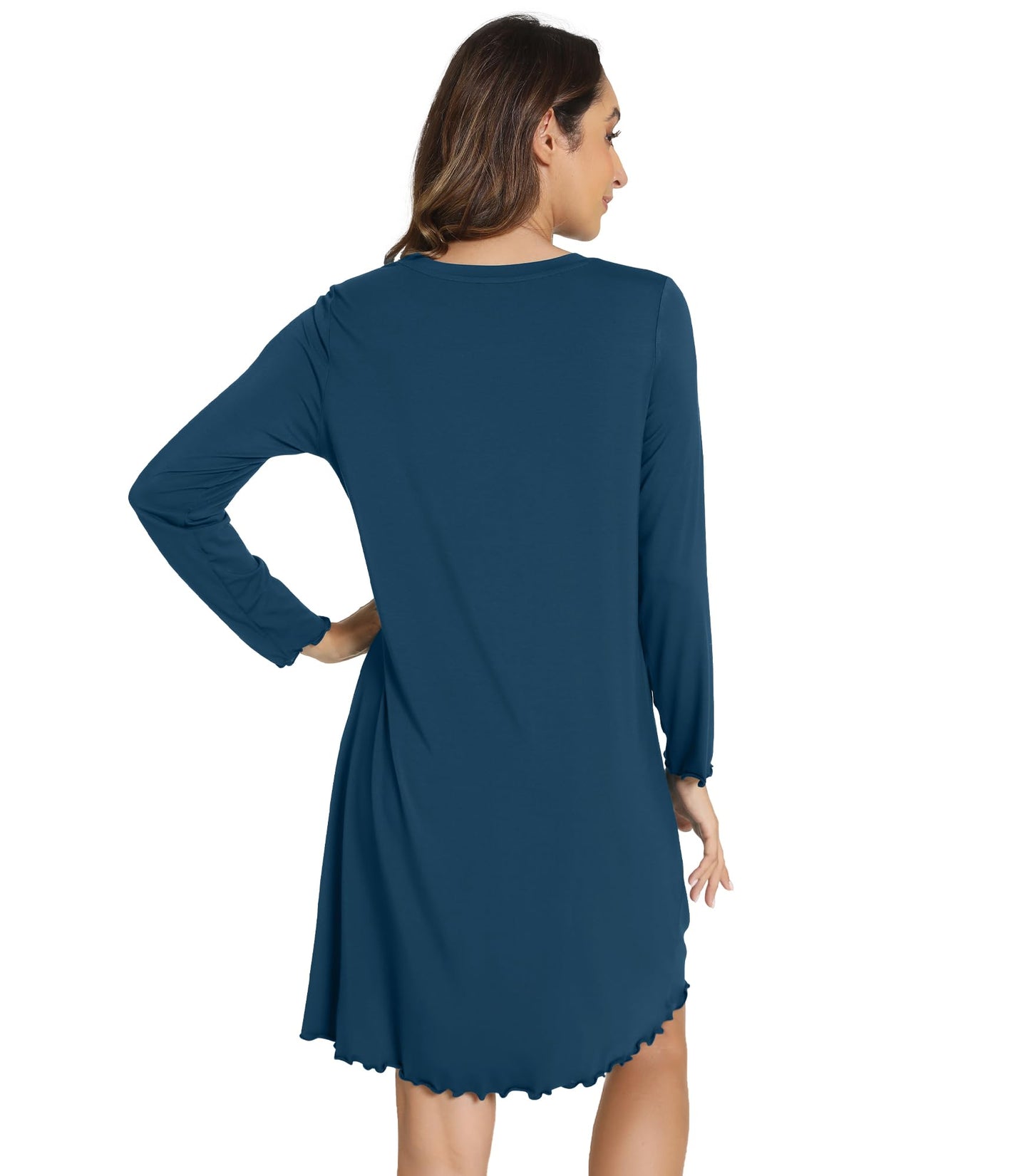WiWi Nightgowns for Women Soft Long Sleeve Nightshirts