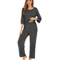 WiWi Bamboo Pajamas for Women Soft 3/4 Sleeve Sleepwear Casual Pj Set