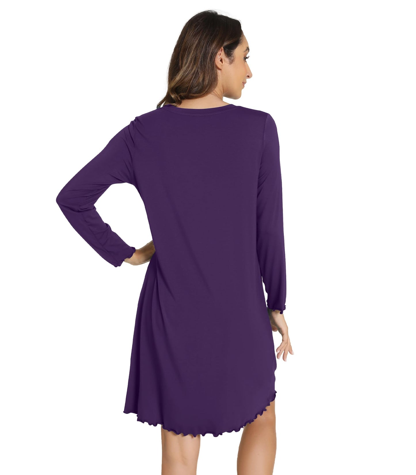 WiWi Nightgowns for Women Soft Long Sleeve Nightshirts