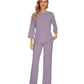 WiWi Women's Bamboo Pajama Sets Soft Loose Comfy Top with Pants