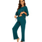 WiWi Women's Bamboo Pajama Sets Soft Loose Comfy Top with Pants