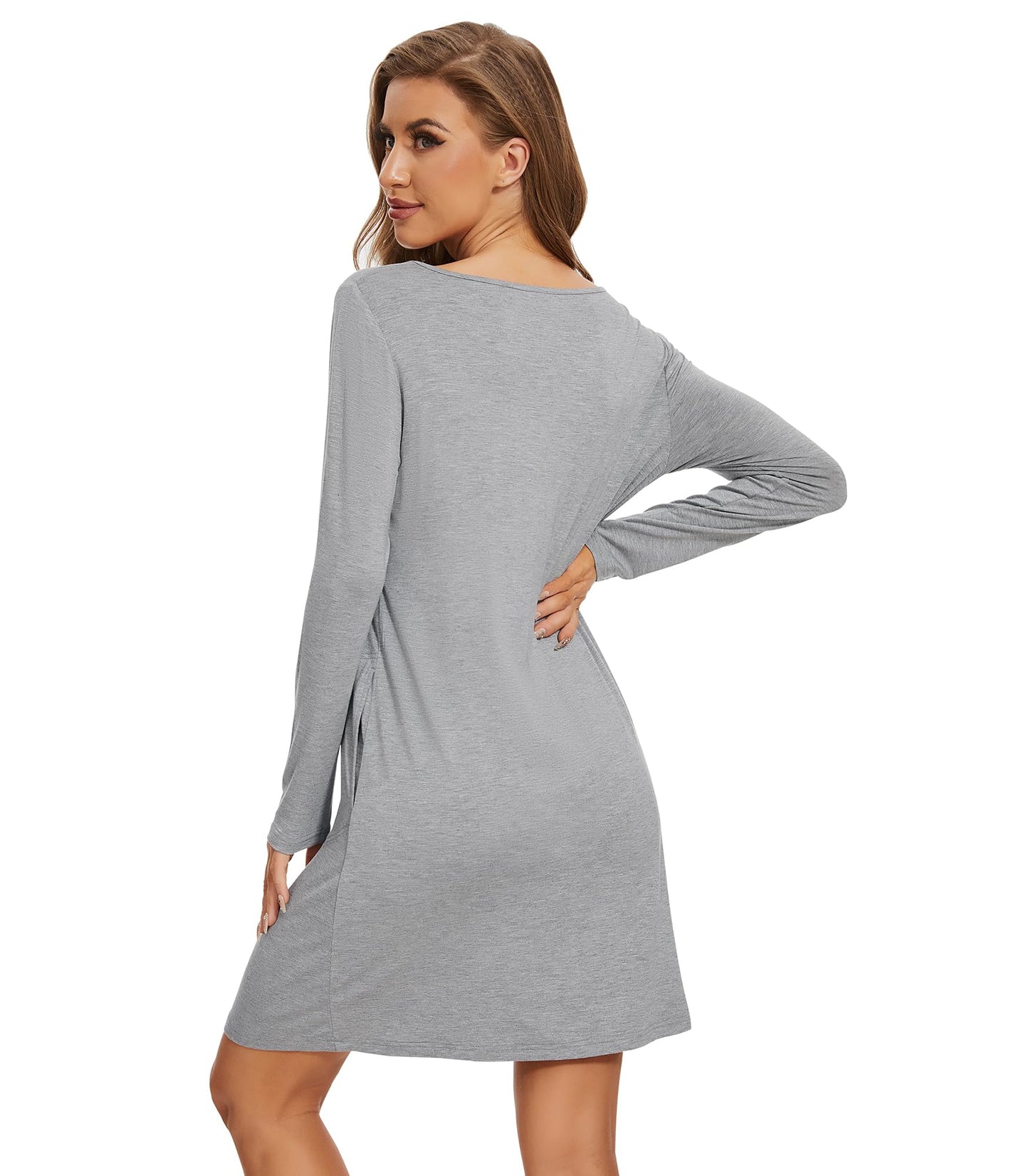 WiWi Bamboo Nightgowns for Women Lightweight Sleepwear Soft Sleep Shirt