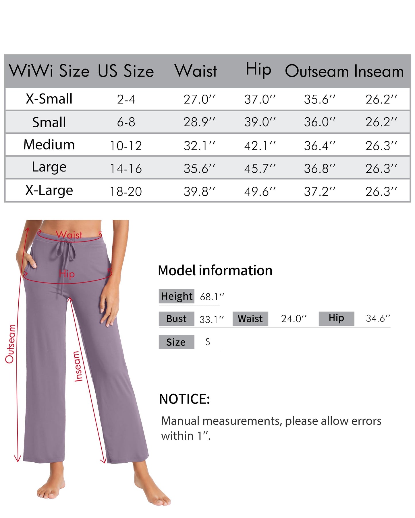 WiWi Women's Bamboo Viscose Pajama Pants