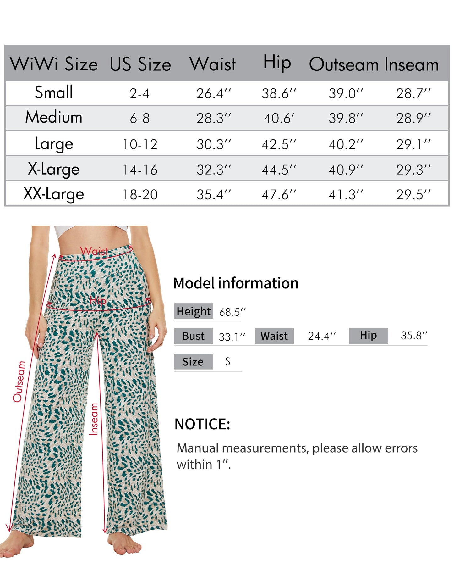 WiWi Women's Plus Size Bamboo Viscose Pajama Pants