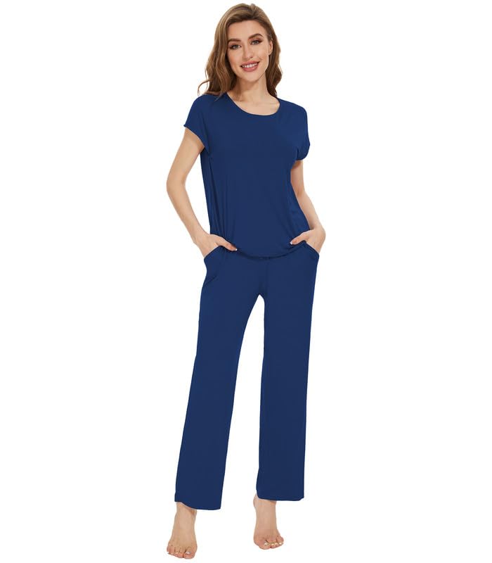 WiWi Womens Bamboo pajamas set with Pockets
