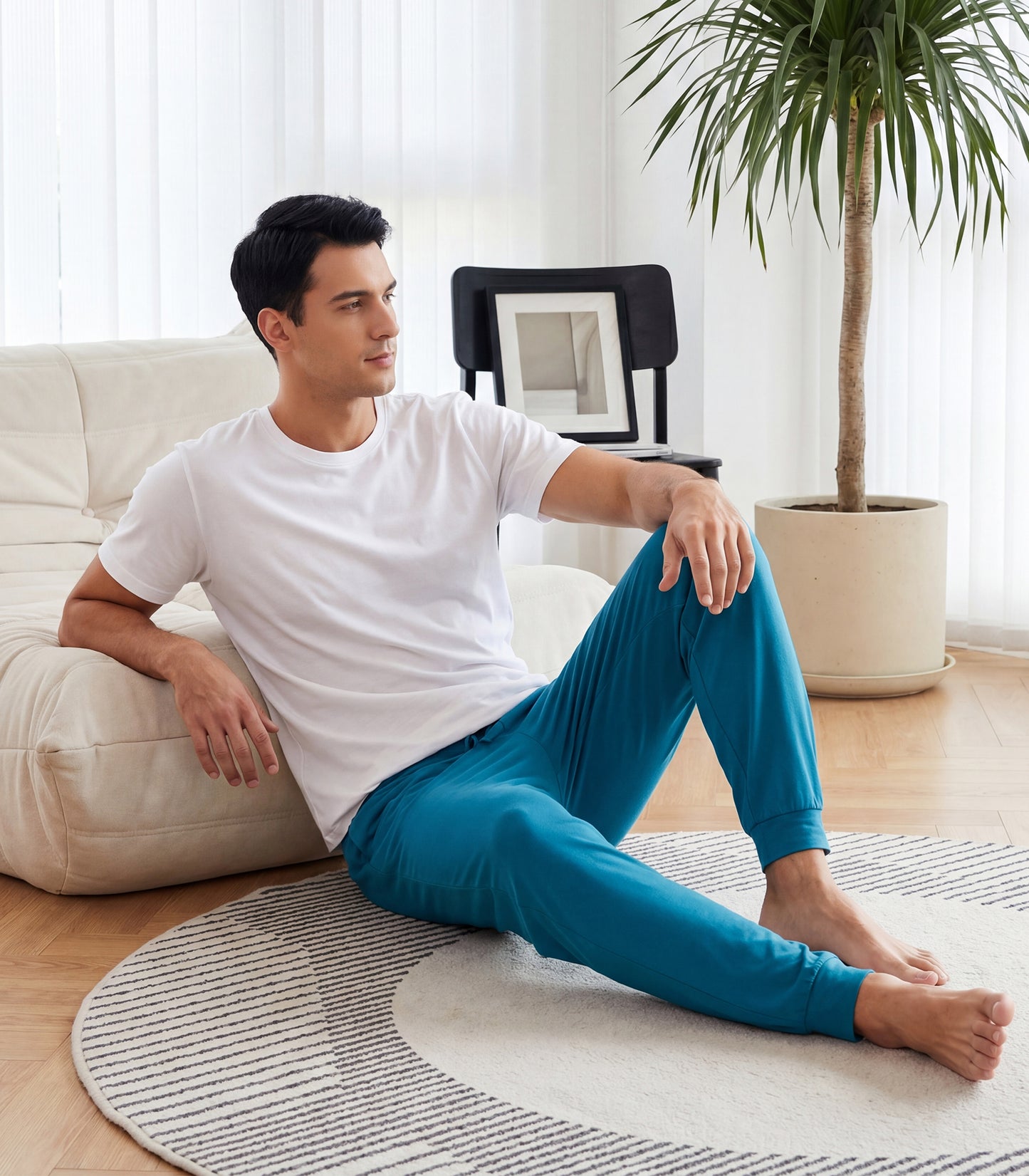 WiWi Men's Bamboo Pajama Pants Soft Bottoms Casual Sleep Lounge Pant