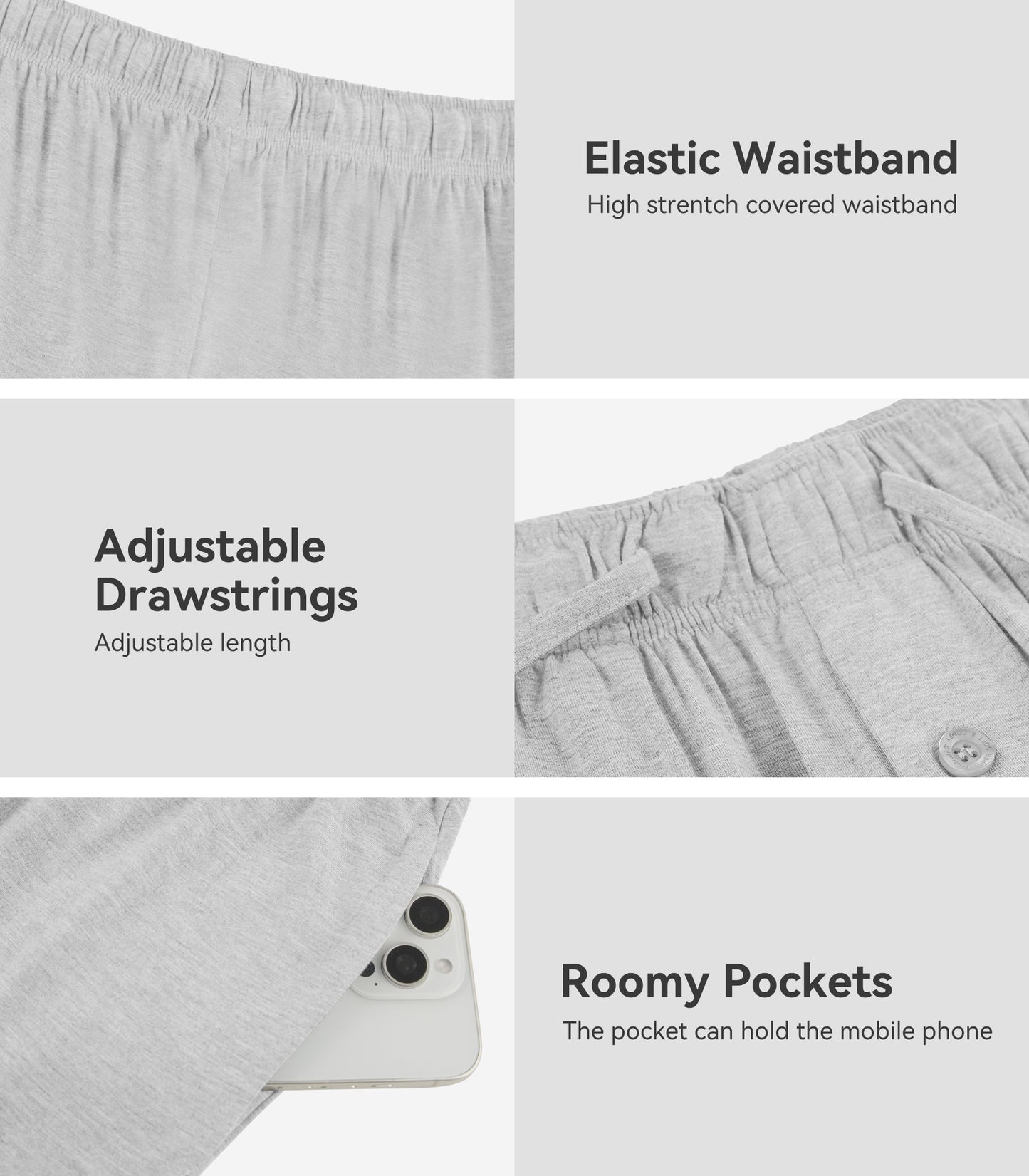 WiWi Men's Bamboo Pajama Pants Soft Bottoms Casual Sleep Lounge Pant