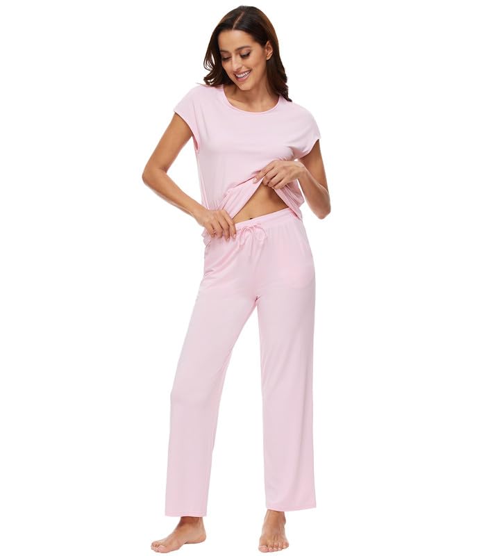 WiWi Womens Bamboo pajamas set with Pockets
