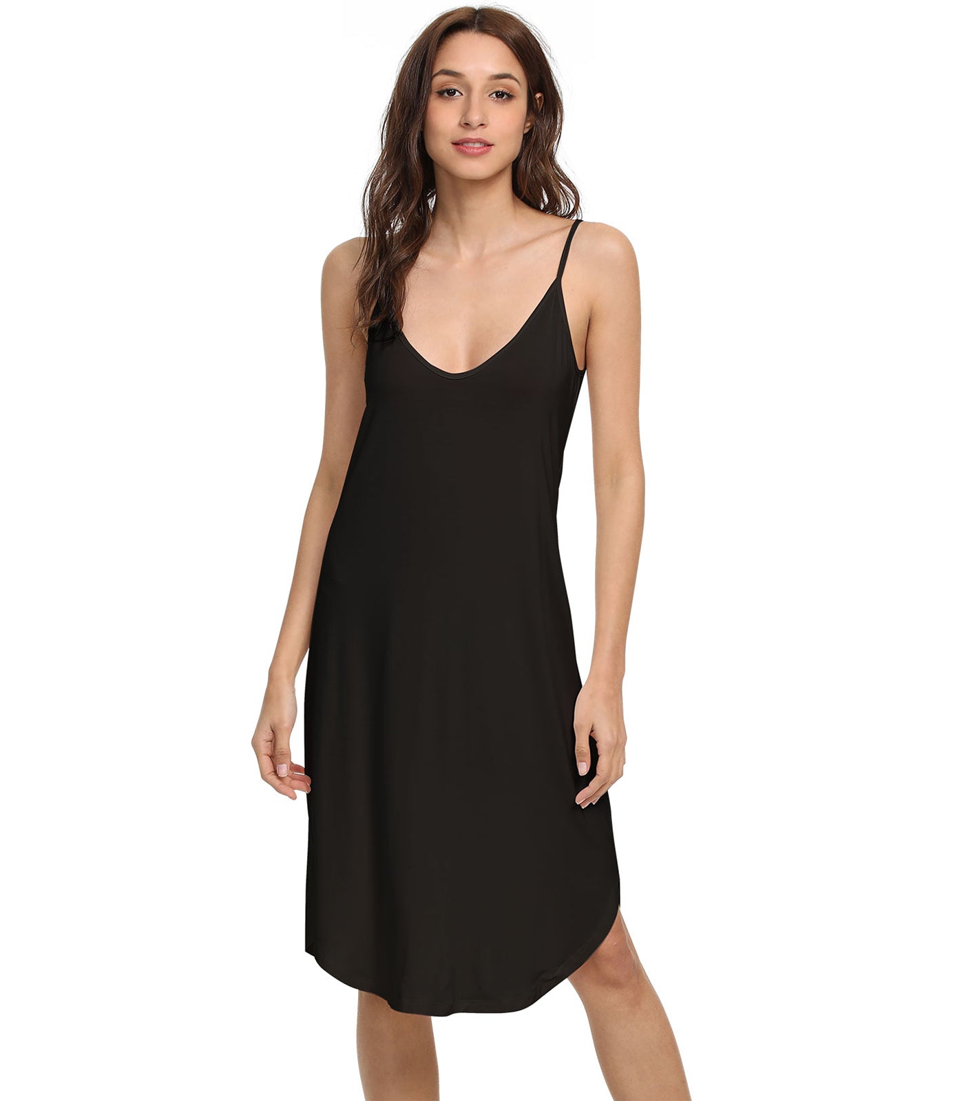 WiWi Women's Bamboo Viscose Slip Nightgown - Comfy Chemise, Adjustable Straps, Sizes S-4X