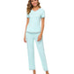 WiWi Womens Short Sleeves Pajamas Set