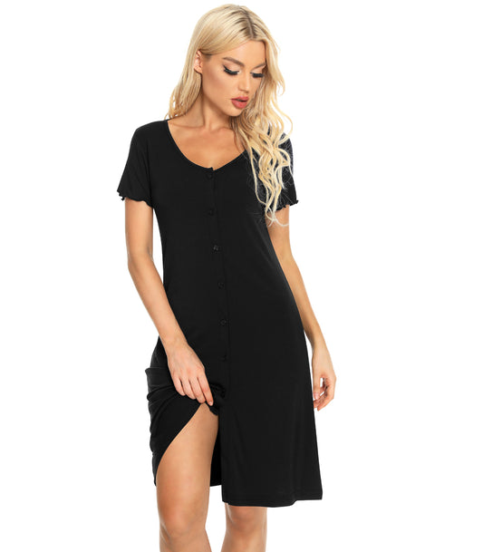 WiWi Nightgowns Button Down Nightshirt