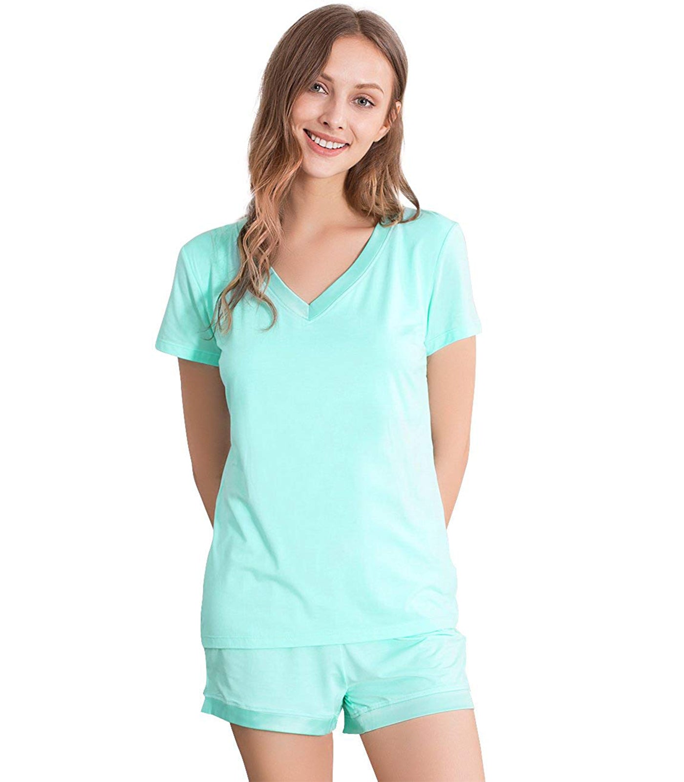 WiWi Womens Pajamas Set Soft Bamboo Pjs