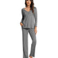 WiWi Womens Comfy Pajamas Set Long Sleeves Sleepwear