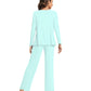 WiWi Womens Comfy Pajamas Set Long Sleeves Sleepwear
