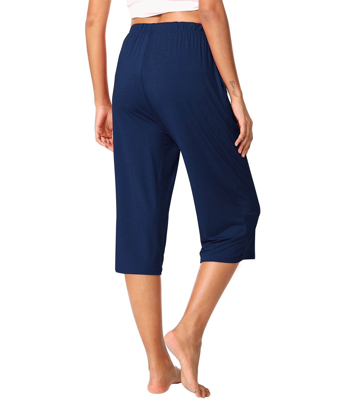 WiWi Womens Bamboo Comfy Capri Pants