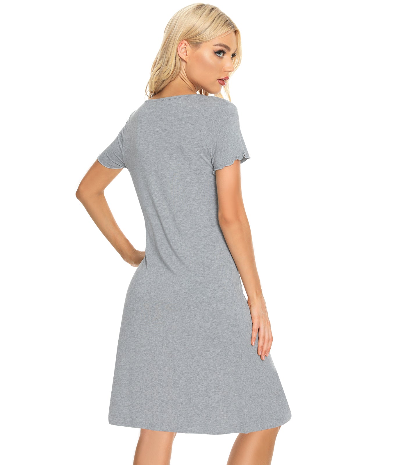 WiWi Nightgowns Button Down Nightshirt