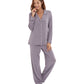 WiWi Pajamas Set Long Sleeve Nightwear Loungewear